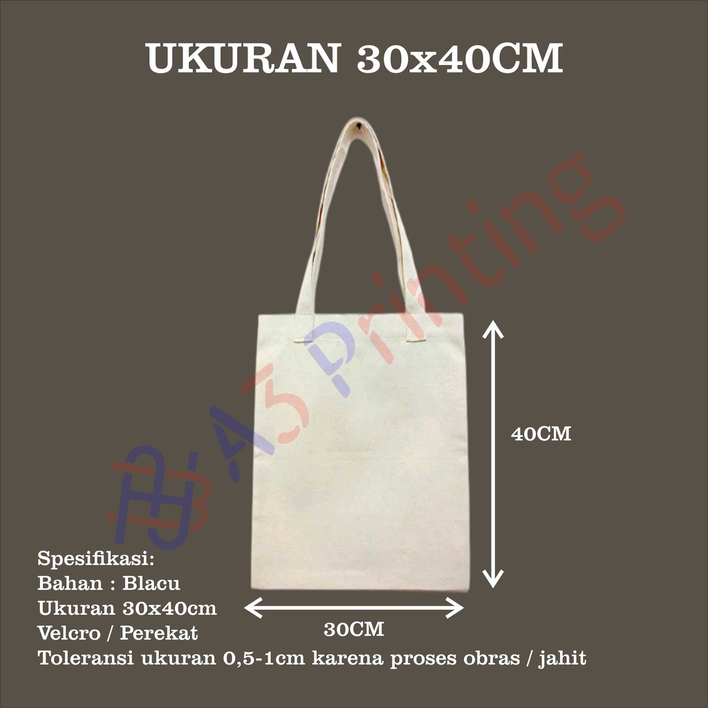 Ukuran tote bag sales