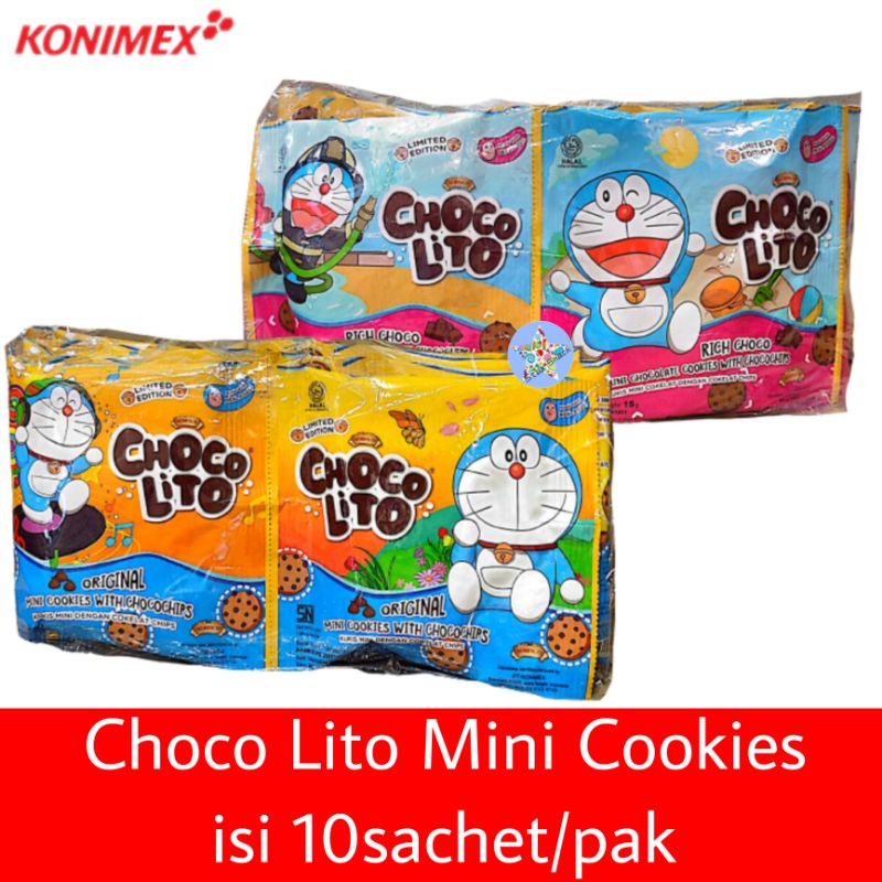 Jual Choco Lito Mini cookies Doraemon isi 10sachet/renceng | Shopee ...