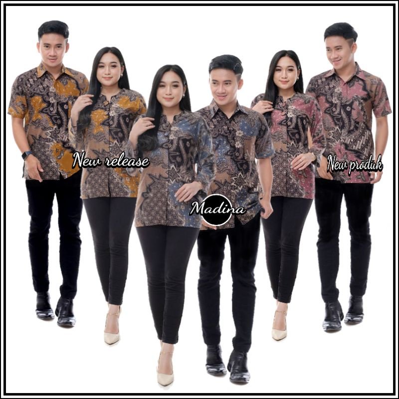 Jual BATIK TERBARU ATASAN BATIK KERJA PRIA WANITA KEKINIAN BATIK COUPLE