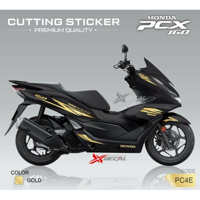 Jual Sticker Cutting Striping Honda NEW PCX HITAM 2021 160cc Sporty ...