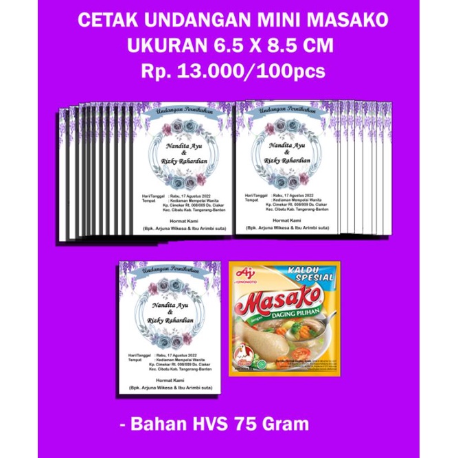 Jual UNDANGAN PERNIKAHAN MINI/100pcs (UNTUK DI MASAKO/KOPI) | Shopee ...