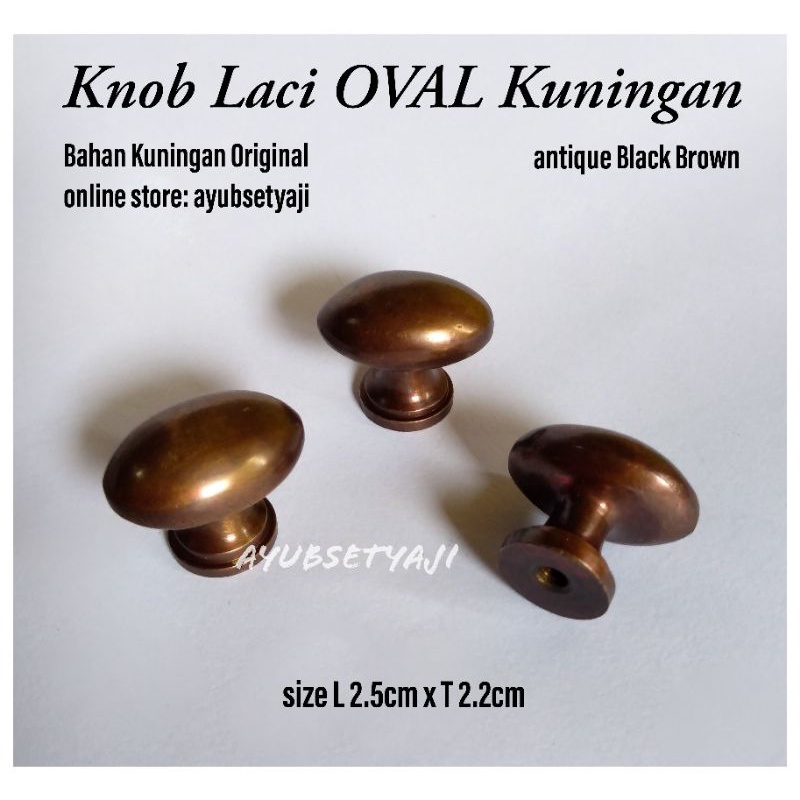 Jual Handle Oval Kuningan Knob Tarikan Pintu Lemari Knop Laci Meja Loker Antik Buffet Kabinet