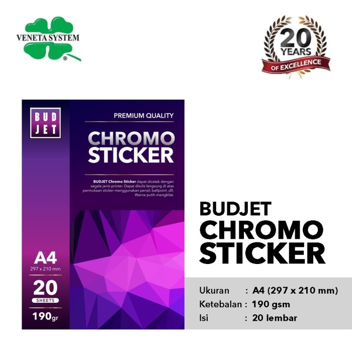 Jual Kertas Stiker Kromo Cromo Glossy Sticker Budjet Chromo Sticker A4 ...