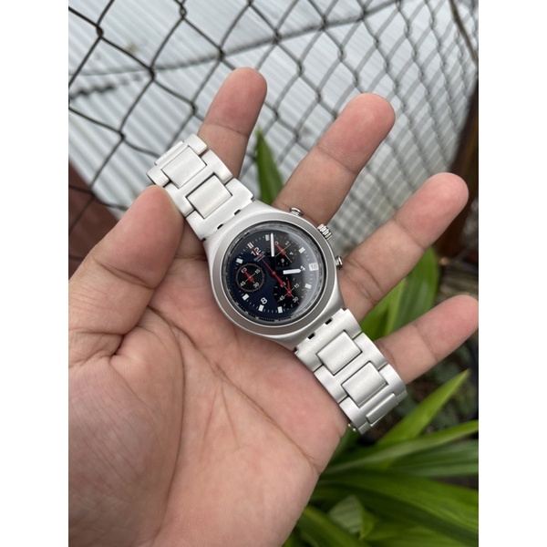 Jual Jam Tangan Pria Swatch Irony Aluminium Swiss Original Mulus Shopee Indonesia