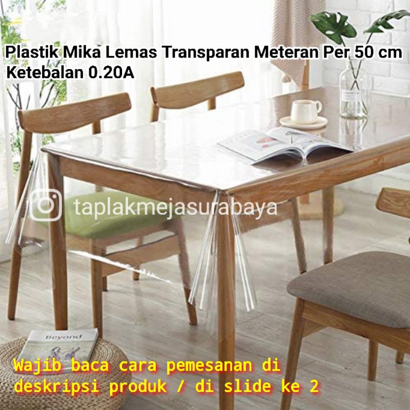 Jual Per 50 Cm Taplak Meja Plastik Mika Bening Transparan Meteran Per 50 Cm Tebal 020a Shopee 9475