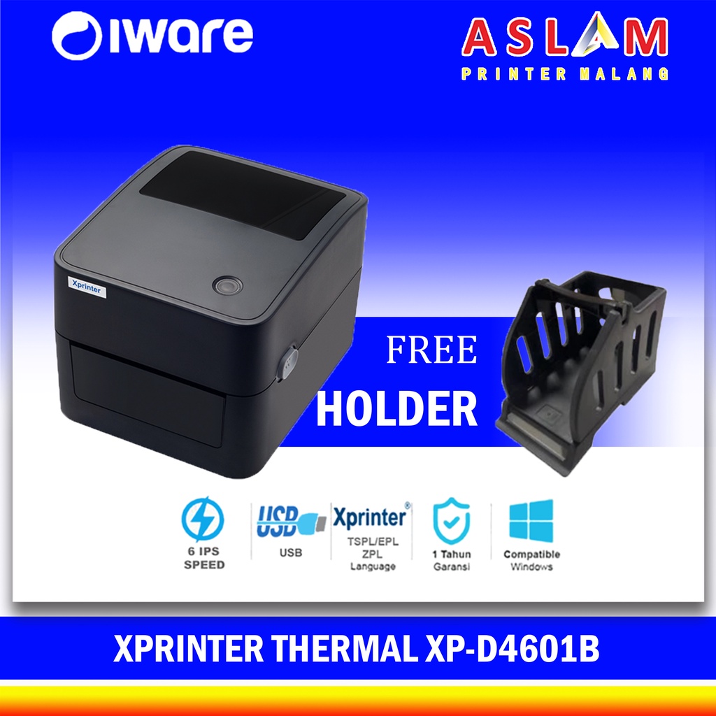 Jual PRINTER RESI CETAK RESI XPRINTER IWARE TERMAL LABEL XPD4601B USB