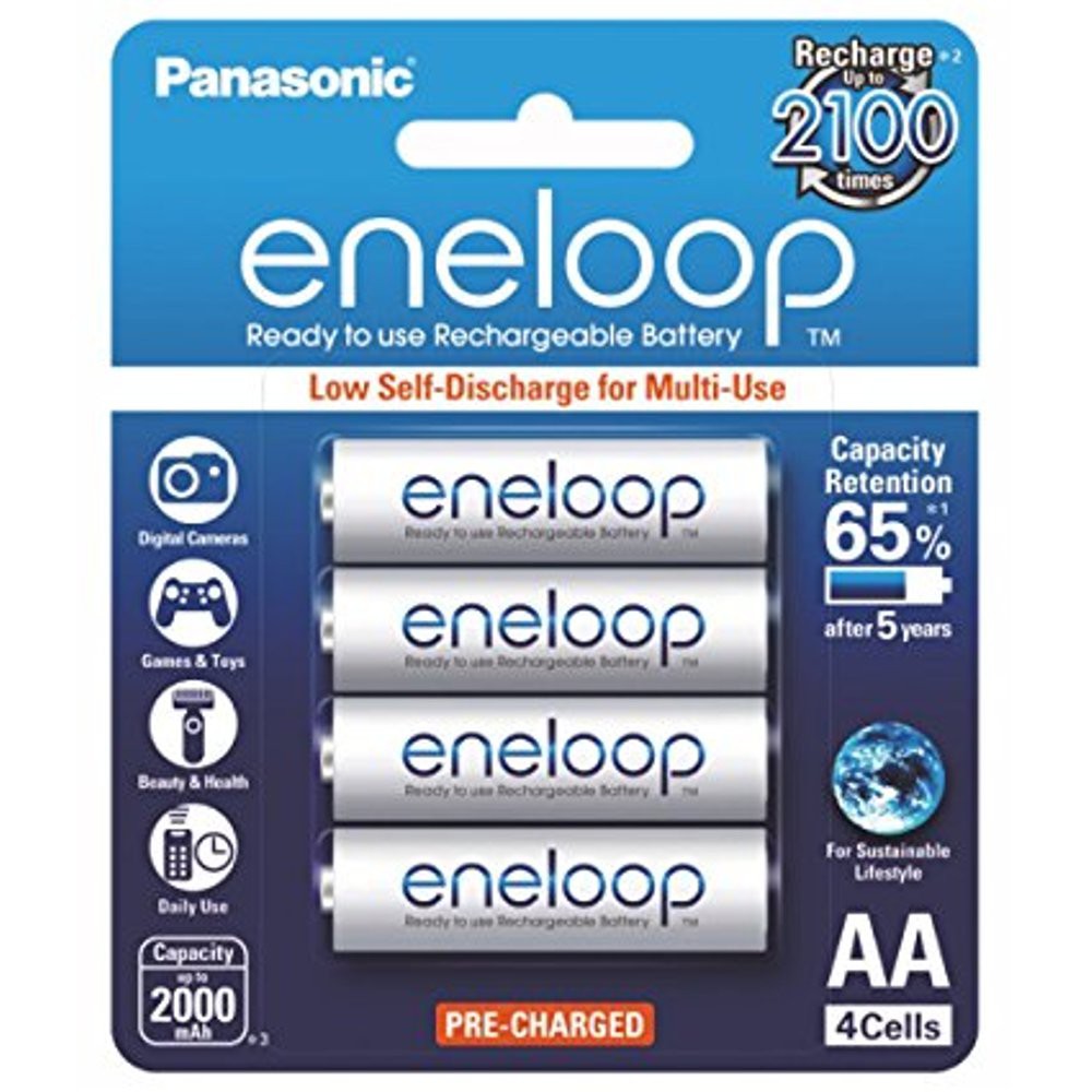 Jual Panasonic Eneloop AA NiMH Pre-Charged Rechargeable Batteries - 4 ...