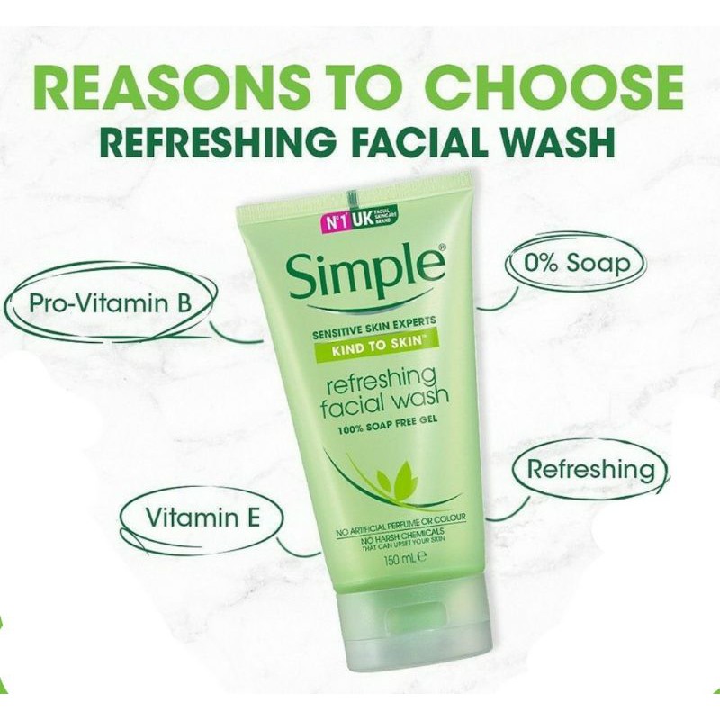 Jual Simple Kind To Skin All Skin Type Refreshing Facial Wash 100