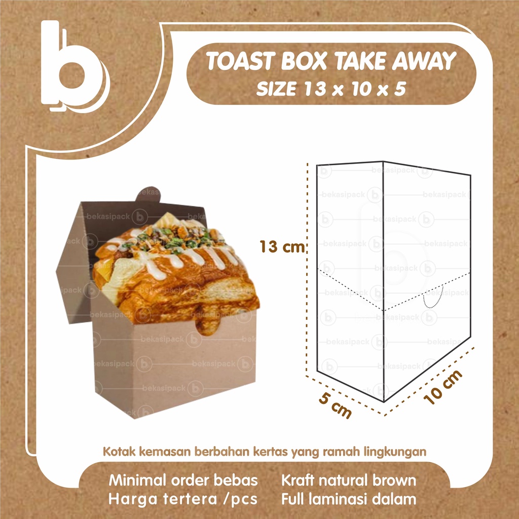 Jual Toast Box Take Away Cromboloni Kraft Foodgrade 13x10x5 I ...