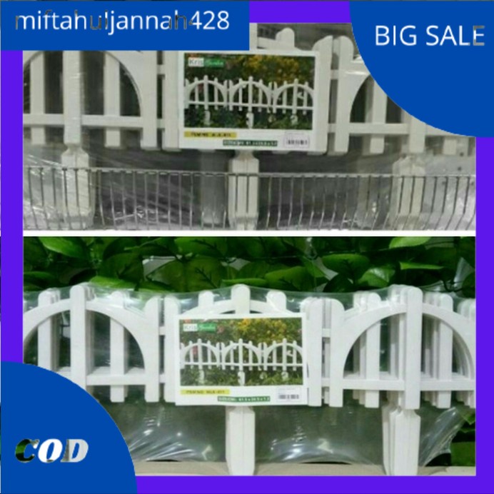 Jual PAGAR TANAMAN PLASTIK ISI 5 PUTIH/PAGAR TAMAN MINIMALIS ISI 5 KRIS