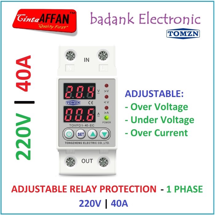 Jual Protection Relay 220V 40A ADJUSTABLE Over Under VOLTAGE Over ...