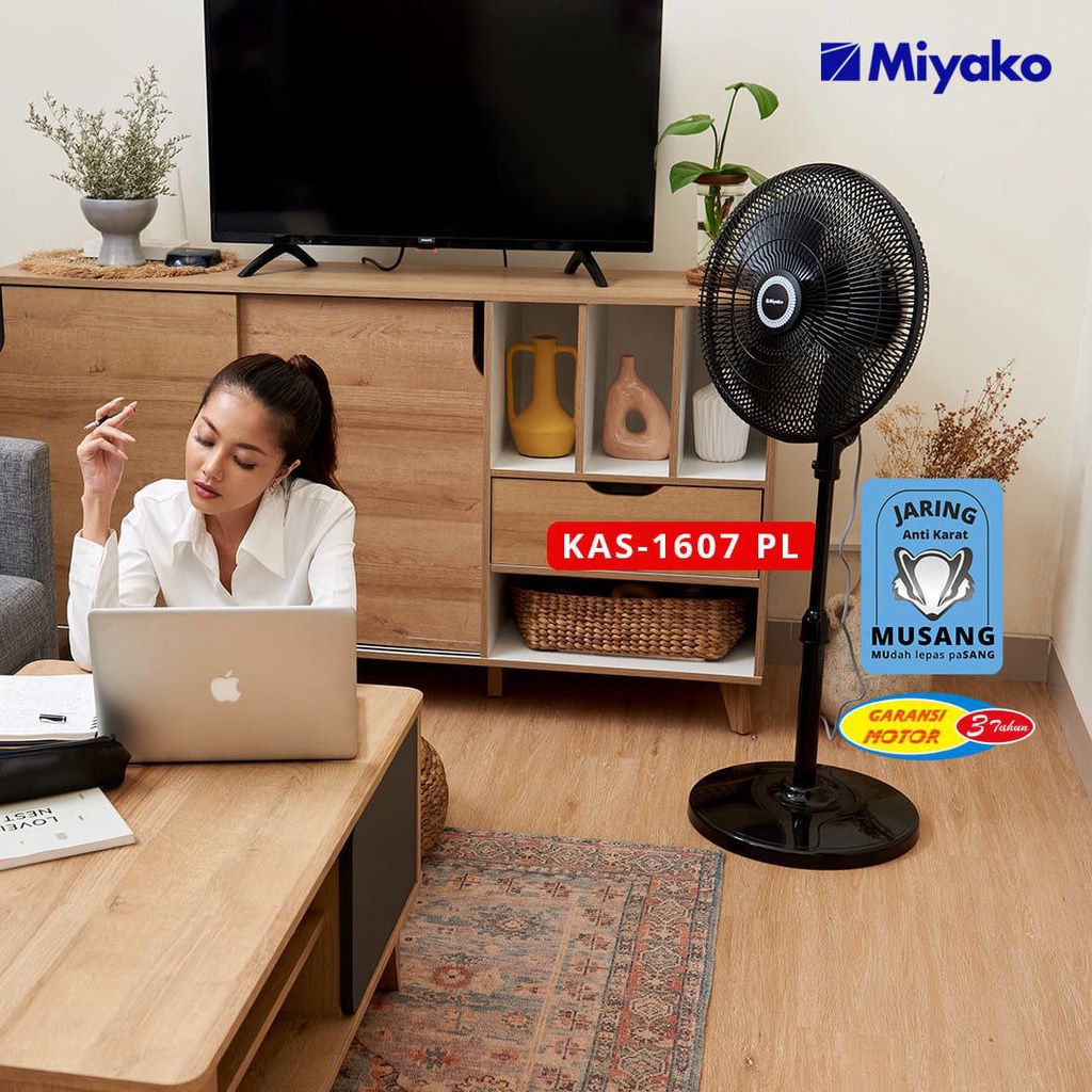 Jual KIPAS ANGIN MIYAKO STAND FAN KAS 1607 KIPAS ANGIN BERDIRI MIYAKO