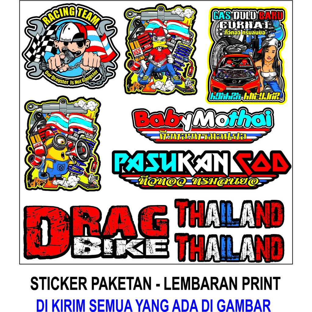 Jual VARIASI ALL STICKER THAILAND MOTIF THAILOOK STICKER. | Shopee ...