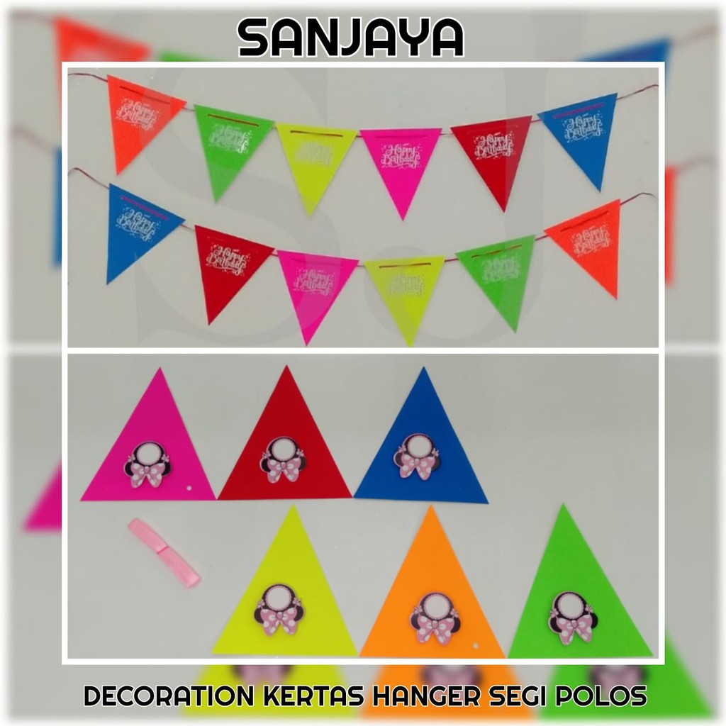 Jual Bunting Flag Karakter Bendera Segitiga Ulang Tahun Banner Flag Happy Birthday 