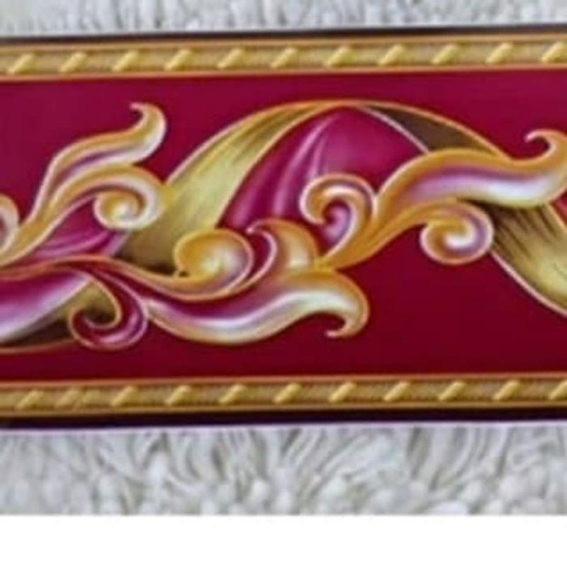 Jual Wall Border Lis Border Sticker Merah Kuning Ulir Gold | Shopee ...