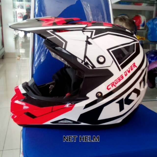 Jual Helm Kyt Cross Over Krc Super Fluo White Red Fluo Shopee Indonesia