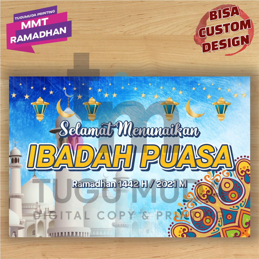 Jual Cetak Spanduk Banner Mmt Selamat Menunaikan Ibadah Puasa H Shopee Indonesia