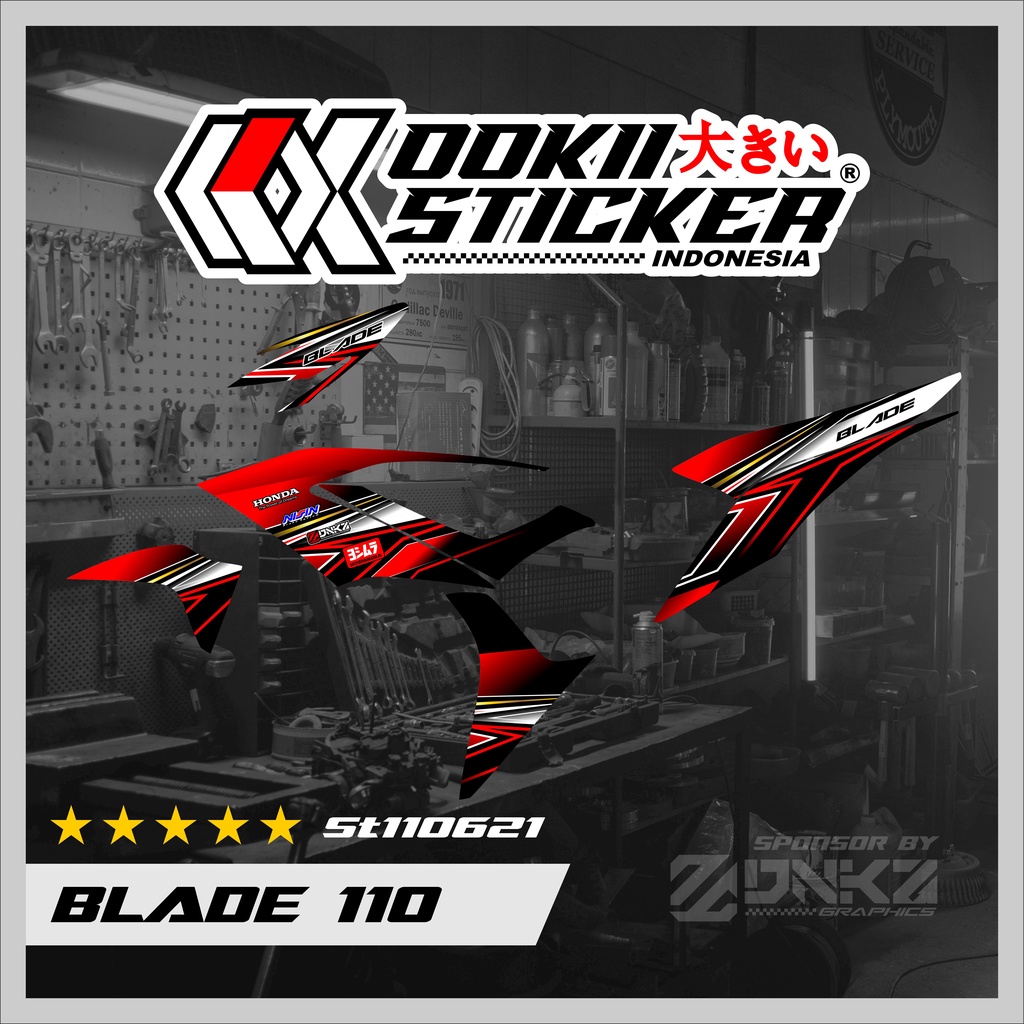Jual Stiker Blade 110 Decal Striping Blade 110 Premium Racing ST110621 ...