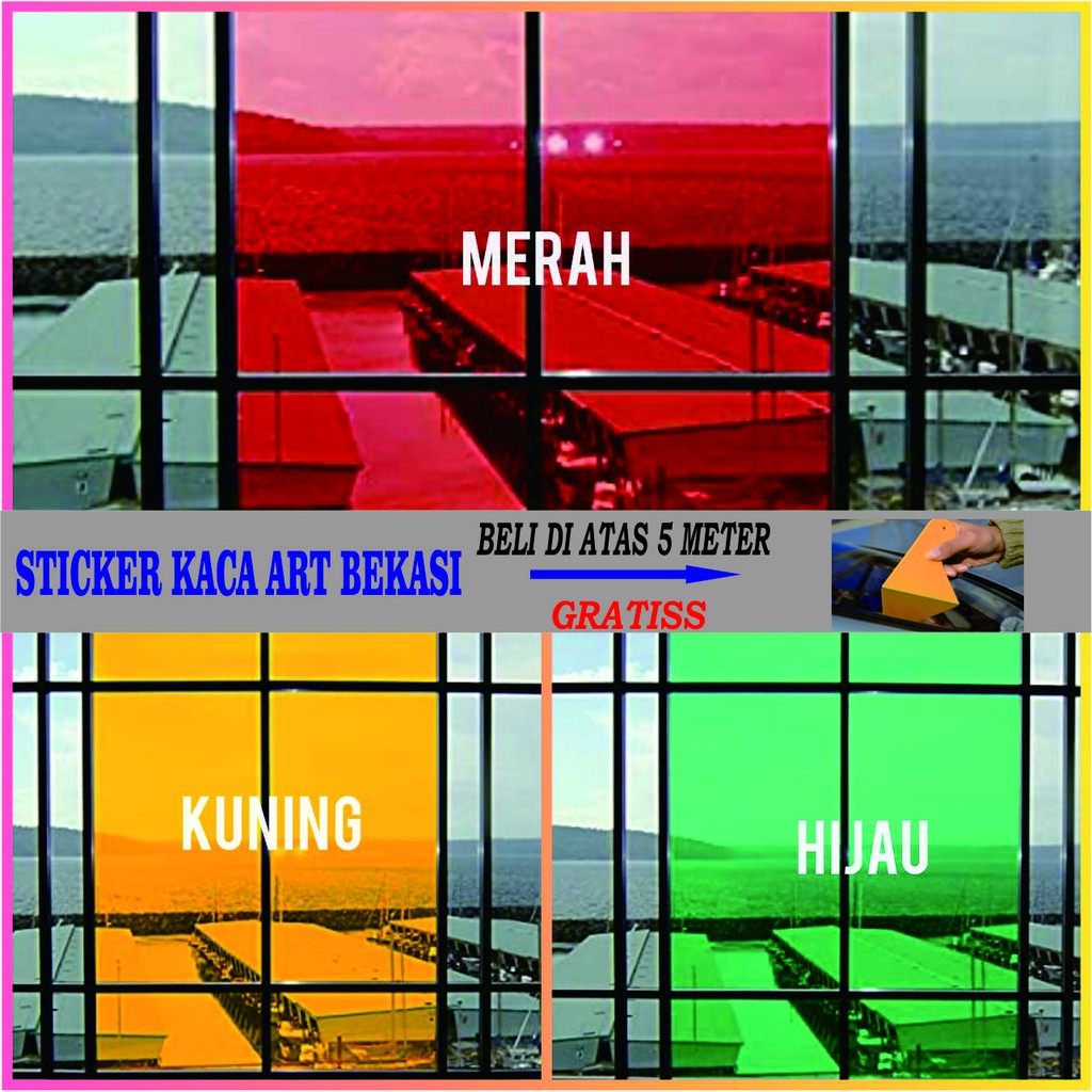 Jual STIKER KACA/KACAFILM WARNA/KACA FILM RIBEN WARNA | Shopee Indonesia