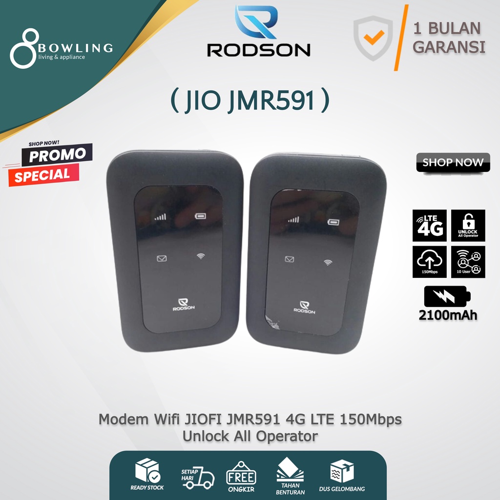 Jual Modem Wifi JIO JMR591 4G LTE Unlock All Operator Mifi JIOFI