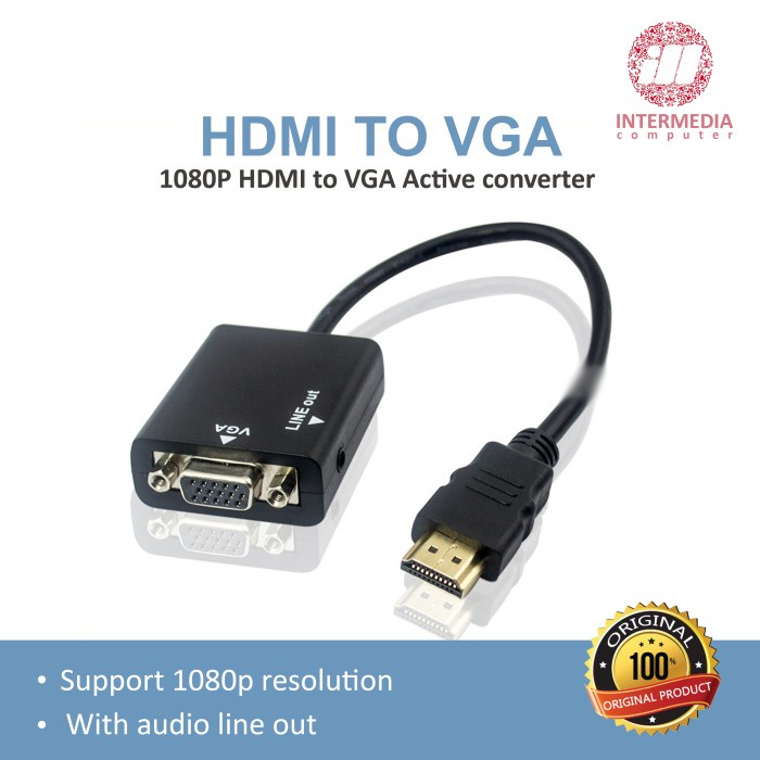 Jual Converter Hdmi To Vga With Audio Port Shopee Indonesia