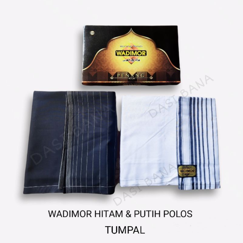 Sarung Wadimor Hitam & Putih Polos Tumpal Asli Original