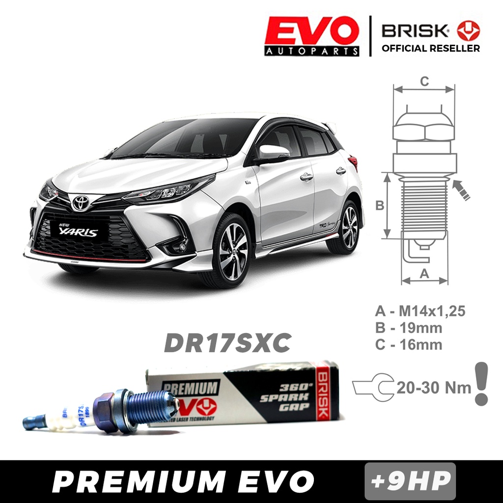 Jual Busi BRISK Premium Evo untuk Mobil DR17SXC Toyota Yaris (3rd Gen ...