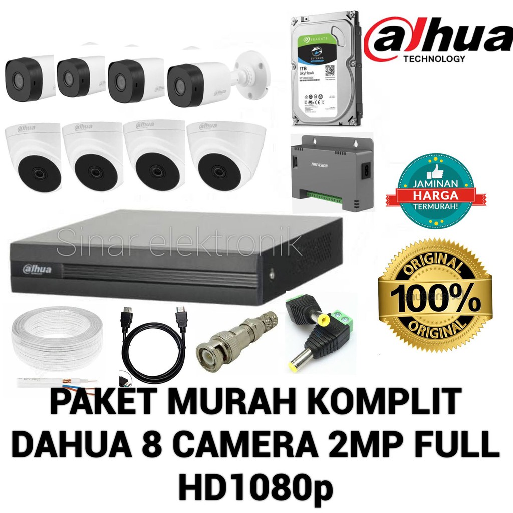 Jual PAKET PROMO CCTV DAHUA KOMPLIT ORIGINAL DAN MURAH | Shopee Indonesia