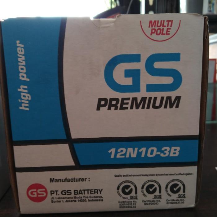 Jual Aki Gs Premium 12 N10 10 Ampere Aki Motor Vespa Excel , Kaisar