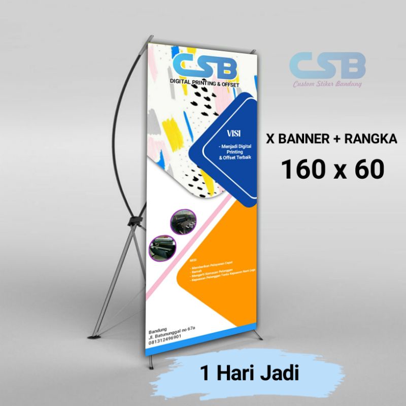 Jual Cetak Spanduk, Banner X Banner 60x160 Cm Plus Besi 1 Hari Jadi ...