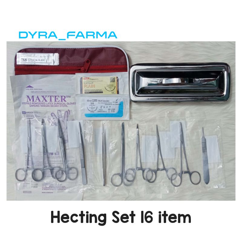 Jual Hecting Set 16 item Paket Lengkap Plus Bak Instrumen 508 Stainless ...