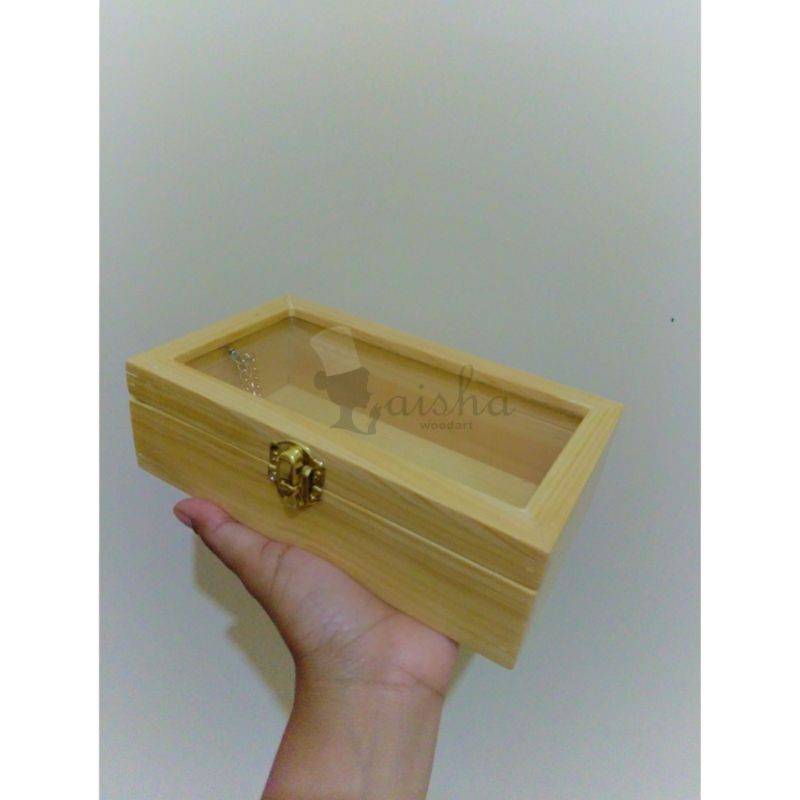 Jual Kotak Perhiasan Kayu Wooden Box Kotak Kayu Kotak Kaca Kotak Serbaguna Shopee 6106