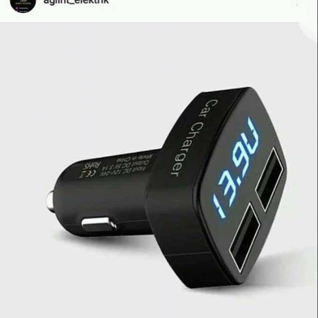 Jual charger mobil truk dan bus 12 - 24 volt dengan led indikator volt