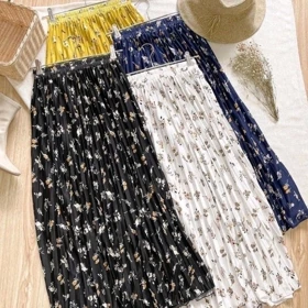 Rok Plisket Dewasa Motif Kembang Lily Premium Exclusive! Jumbo
