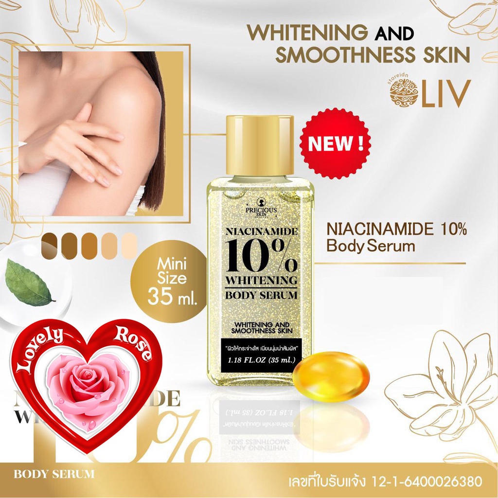 Jual PRECIOUS SKIN NIACINAMIDE 10% WHITENING BODY SERUM 35 ML / AHA ...