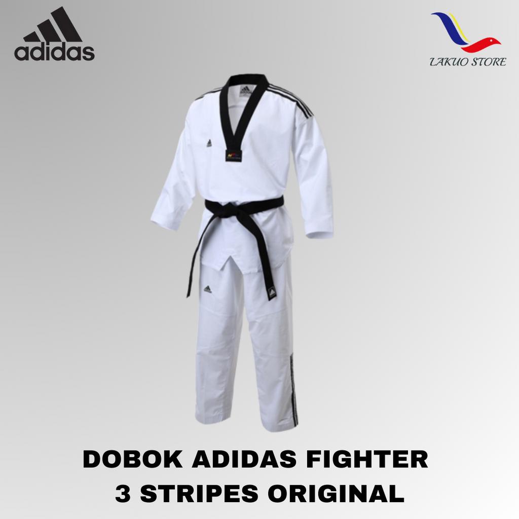 DOBOK ADIDAS NEW 3 LINE FIGHTER ORIGINAL UNIFORM TKD 3 STRIPES ADIDAS