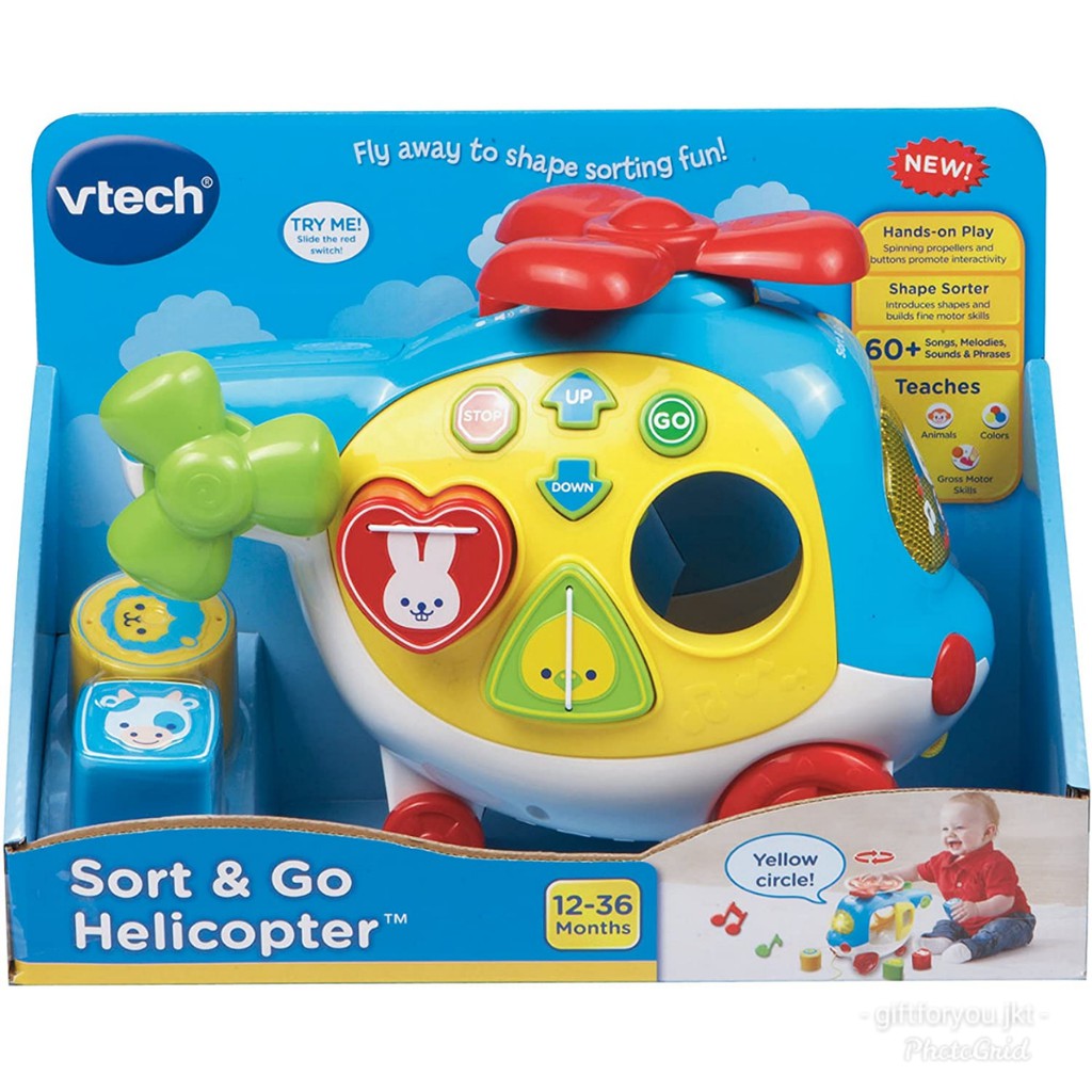Jual Vtech Sort & Go Helicopter Mainan Edukasi Anak Bayi 1-3 Song ...
