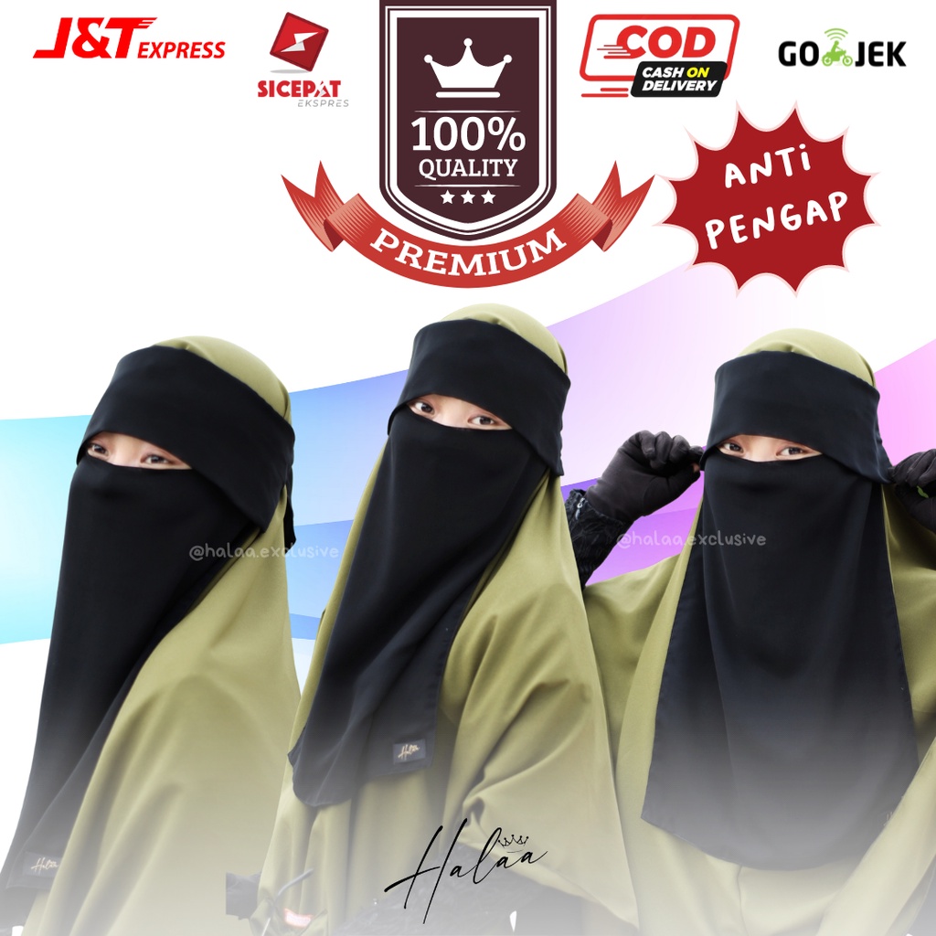 Jual Niqab Cadar Bandana Poni Liyana Sifon Silky Sifon Premium By Halaa Shopee Indonesia