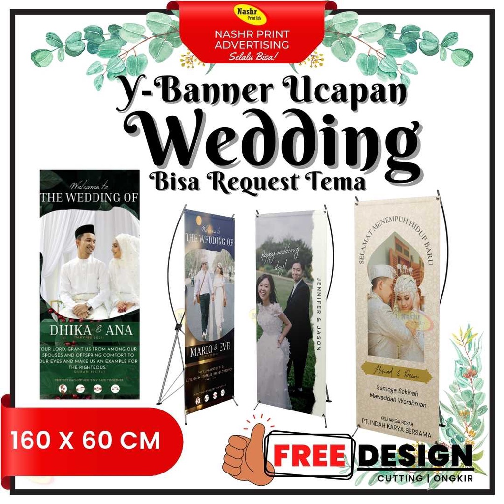 Jual Banner Welcome Y Banner Wedding X Banner Dan Tiang Free Desain