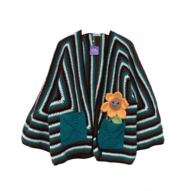 Jual Hexagon Crochet Cardigan | cardigan rajut (handmade crochet ...