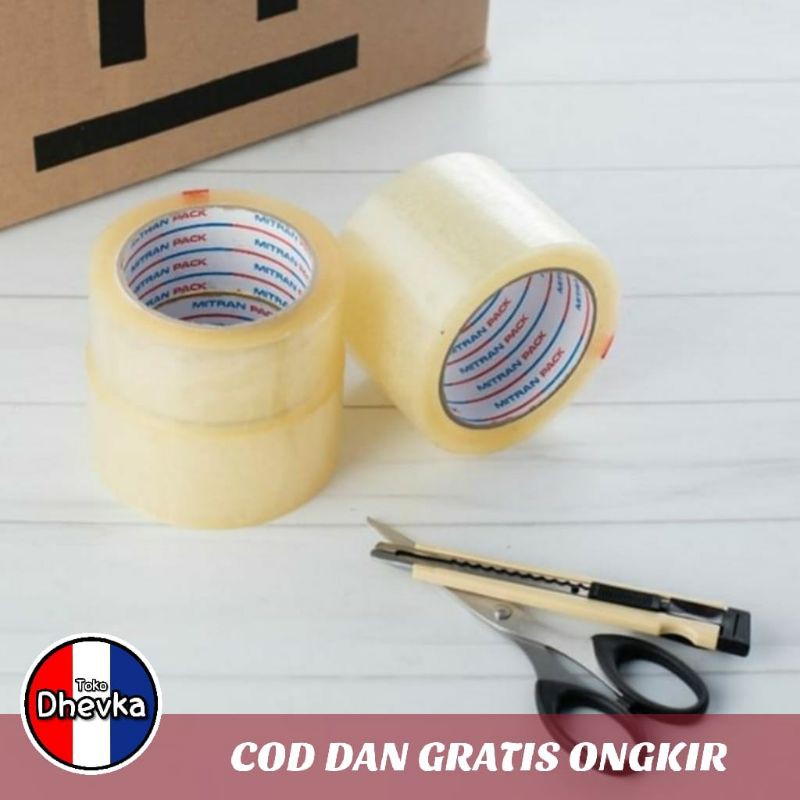 Jual 1 Slop isi 6 Roll Lakban Mitran Pack Bening dan Coklat Ukuran 48mm ...