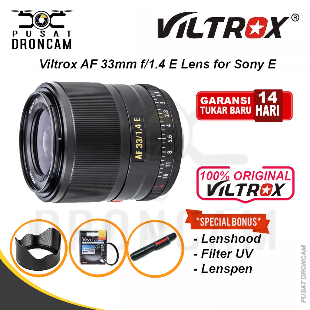 Jual Lensa Viltrox Af 33mm F1 4 Fe Fix Lens For Sony E Mount Resmi