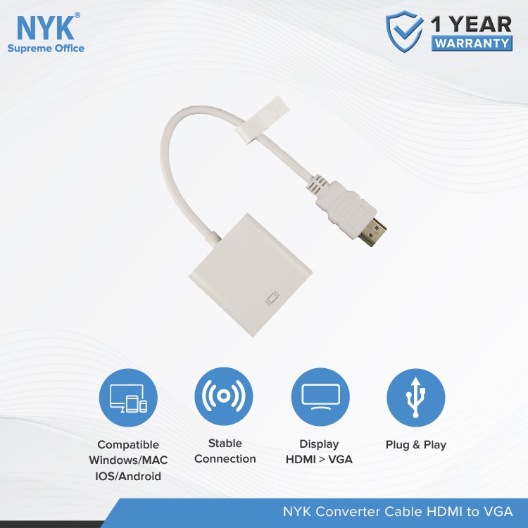 NYK Converter Cable HDMI to port VGA COD (4)