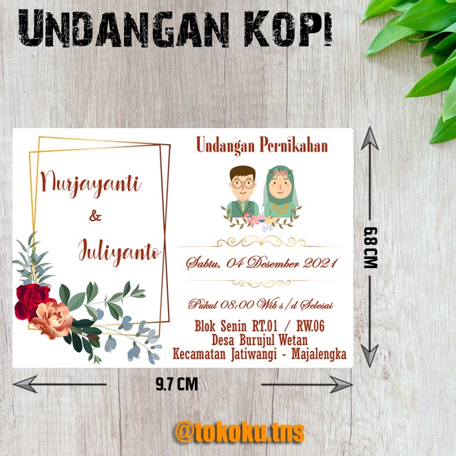 Jual UNDANGAN MINI/UNDANGAN KOPI/UNDANGAN PERNIKAHAN/UNDANGAN KHITAN