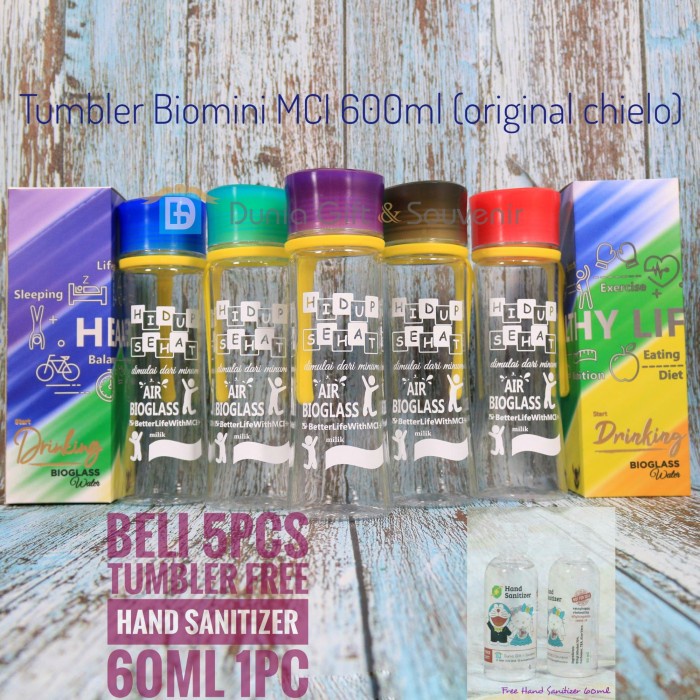 Jual ZASKIA Tumbler Bioglass Logo HIDUP SEHAT | Botol Biomini | Tumbler ...