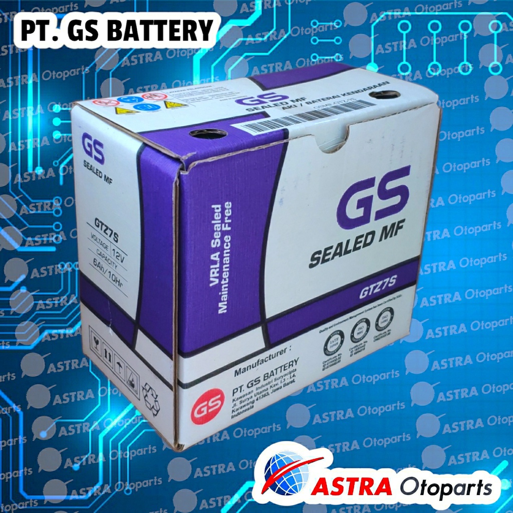 Jual ORIGINAL ACCU GS ASTRA GTZ7S 6 AMPER 12 VOLT HONDA BEAT POP CB