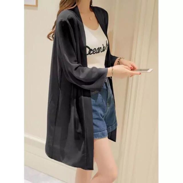 Jual Basic id fashion Long outer ceruty / outer basic amanda | Shopee ...
