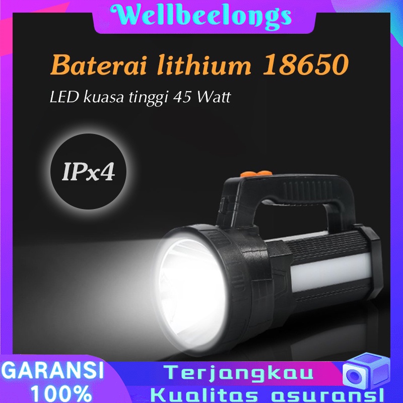 Jual Senter LED IPX4 Super Terang Jumbo Multifungsi 45W Tahan Air ...