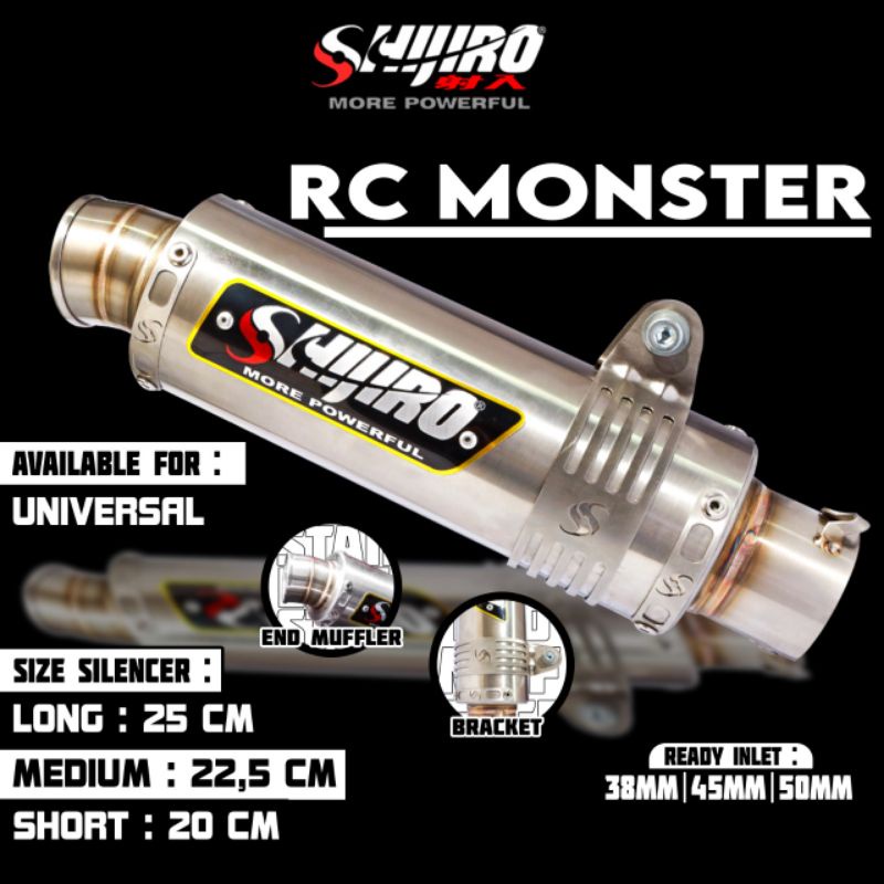 Jual Kenalpot Shijiro Silencer Only Tipe RC Monster available inlet ...