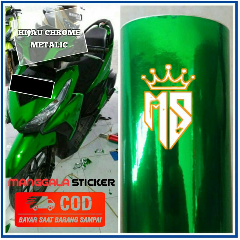 Jual Stiker Skotlet Motor Warna Hijau Metalic Chrome Stiker Hijau